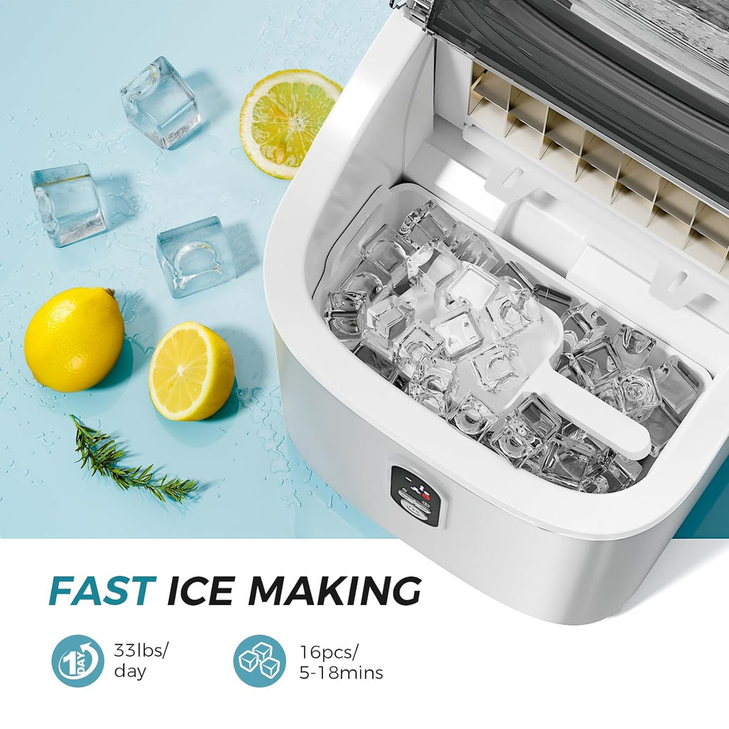 Kismile Ice Maker Countertop, Portable Ice Cube Maker Machine Z5813AF