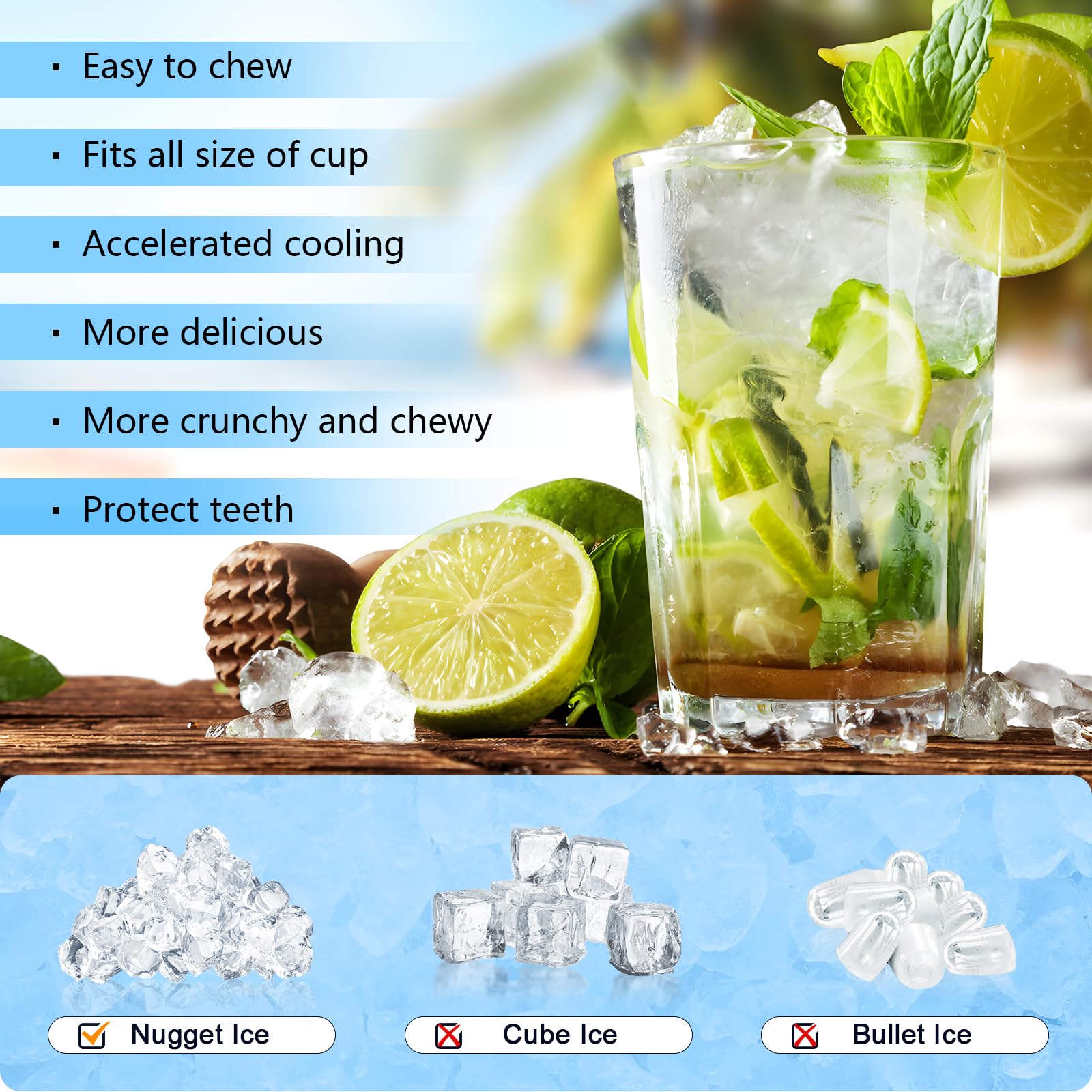 Kismile Nugget Countertop Ice Maker Z5815NB