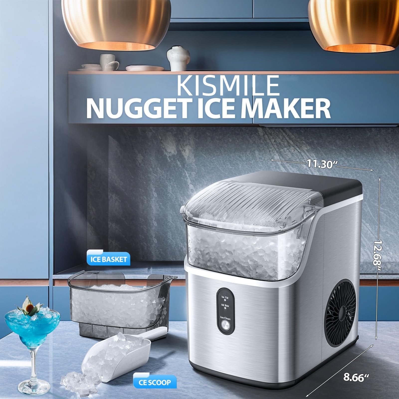 Kismile Nugget Countertop Ice Maker Z5815NB