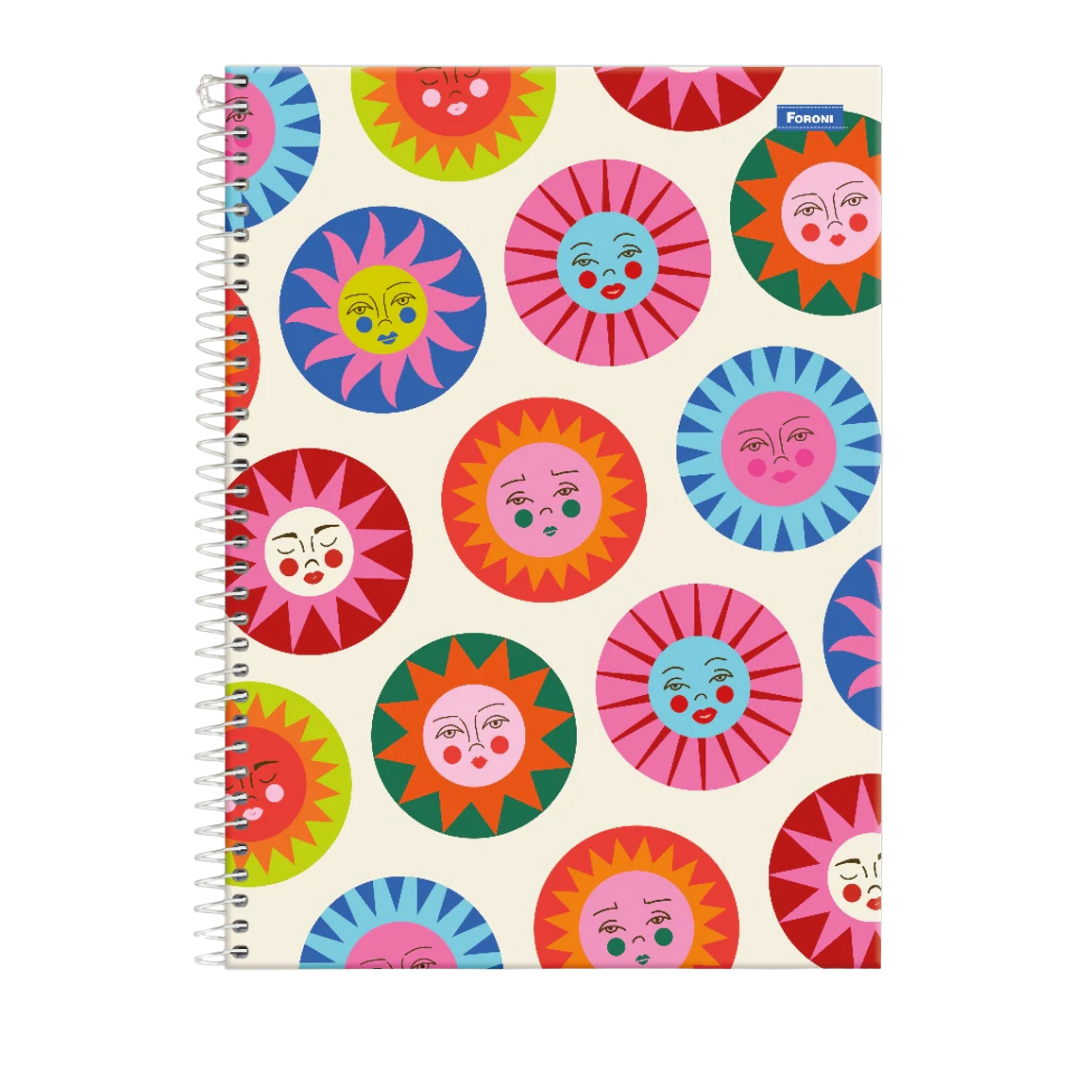 Spiral Notebook (Sunburst Pattern, 8.5″×11″, 160 hojas)