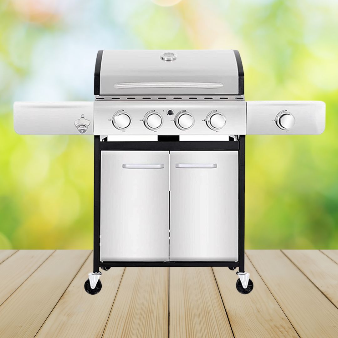 Large Outdoor BBQ Stainless Steel Propane Gas Grill With 4 Burners, 42K BTU (93564712)