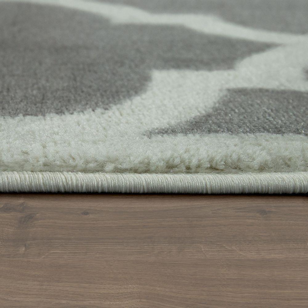 Large Rug Moroccan Pattern Short Pile Rug Modern Trend Grey White