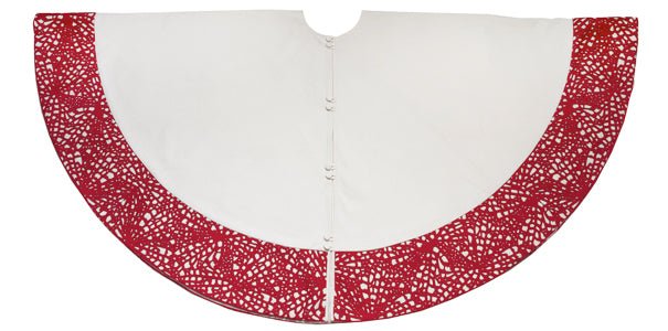 Handmade Precision-cut Border Christmas Tree Skirt Arcadia Home