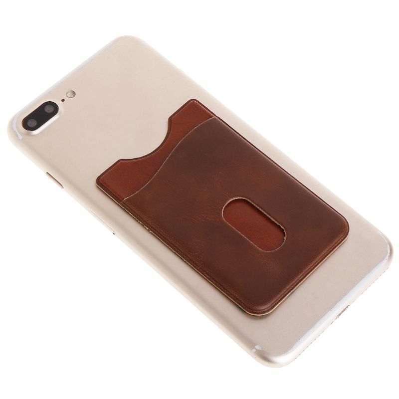 Leather Card Holder Sticker 3M Adhesives Credit ID Card Mobile Phone Back Pocket Wallet Case Stickers Bag Pouch