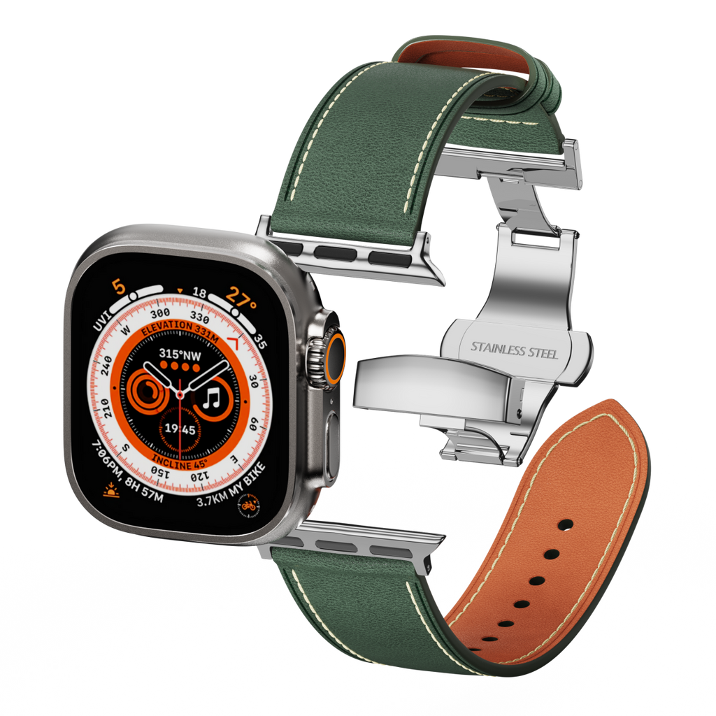 Affordable Genuine Leather Butterfly Buckle Band for Apple Watch