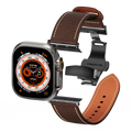 Leather Butterfly Band – Ideal Gift for Apple Watch Users – Soft Genuine Leather, Multiple Colors ⚫️ Sleek Black Buckle