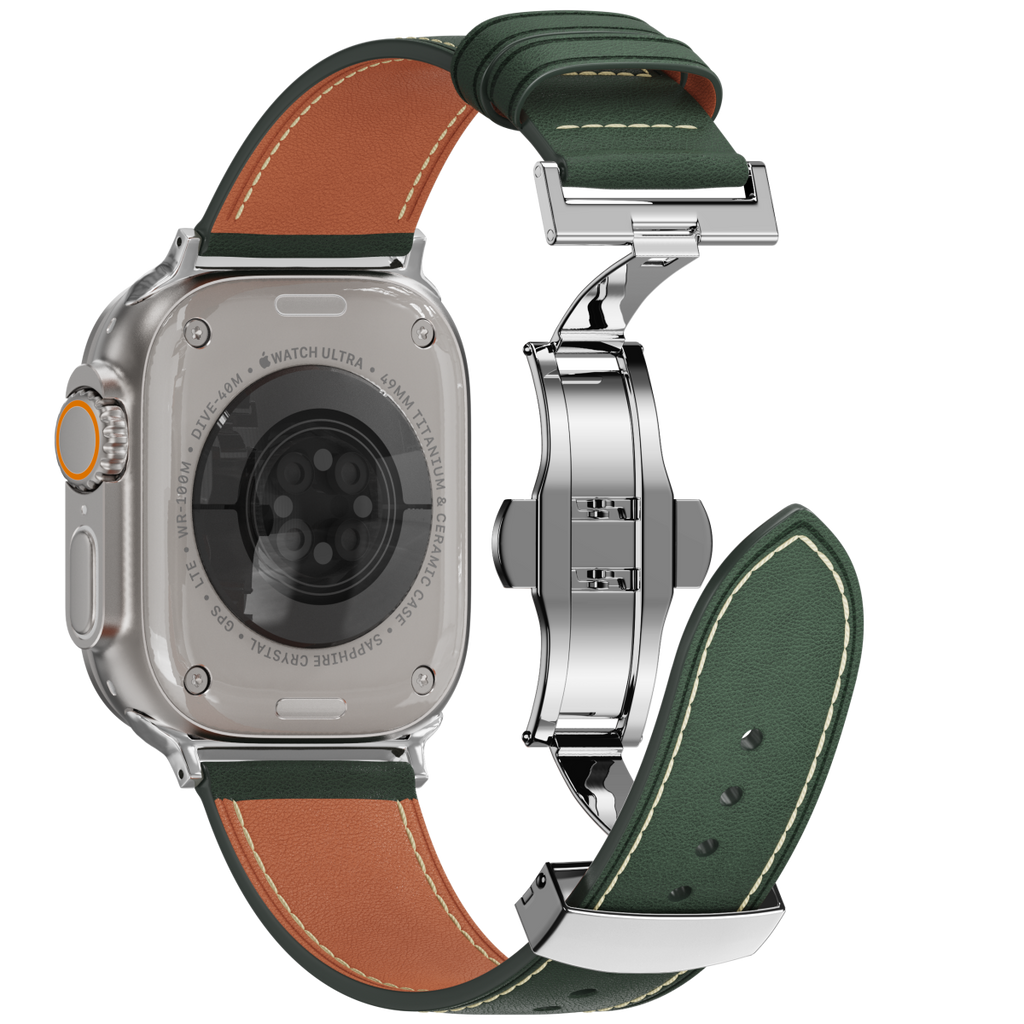 Affordable Genuine Leather Butterfly Buckle Band for Apple Watch