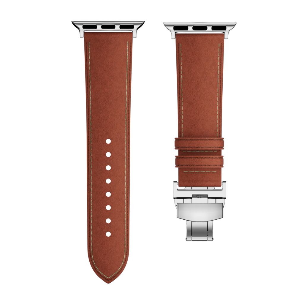 Affordable Genuine Leather Butterfly Buckle Band for Apple Watch