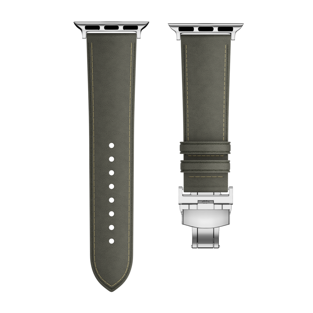 Affordable Genuine Leather Butterfly Buckle Band for Apple Watch