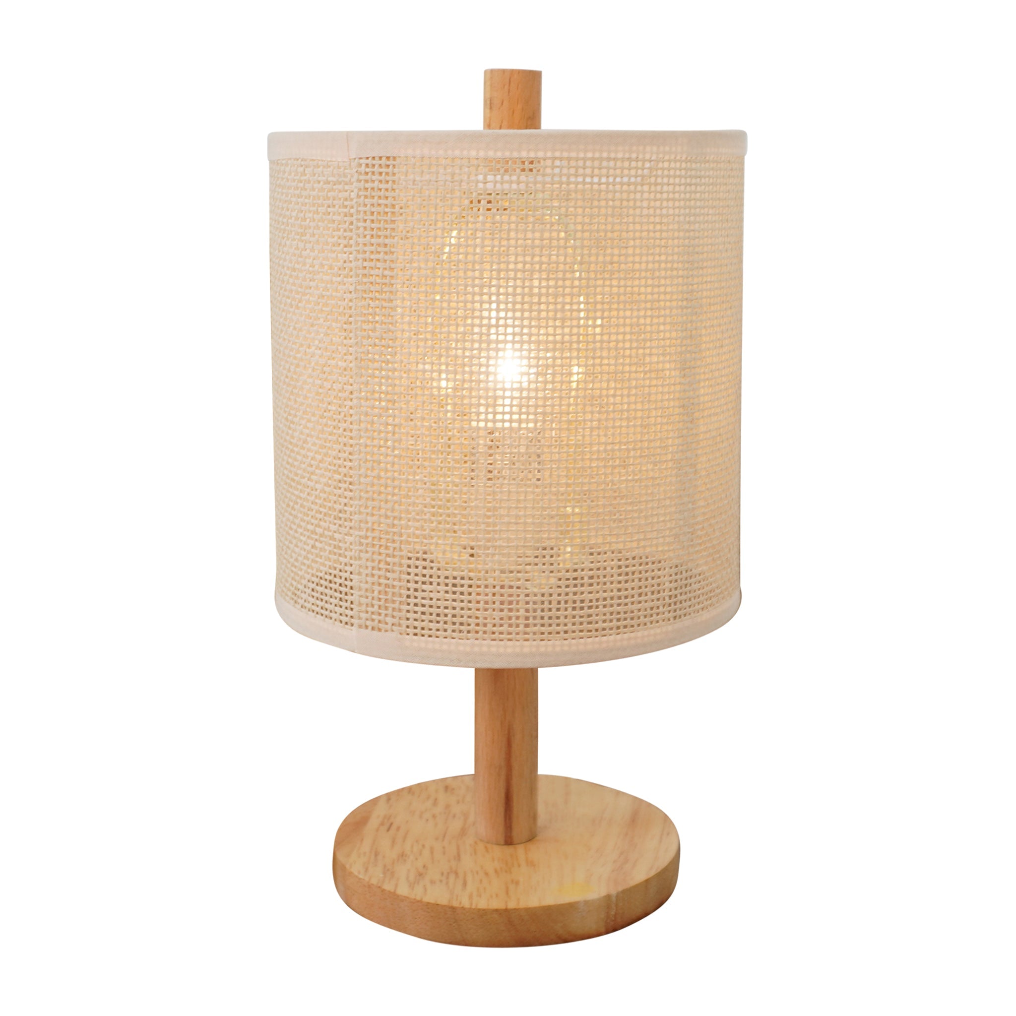Levio Table Lamp, Natural Oak Wooden Base with Linen Shade – Luxury Li