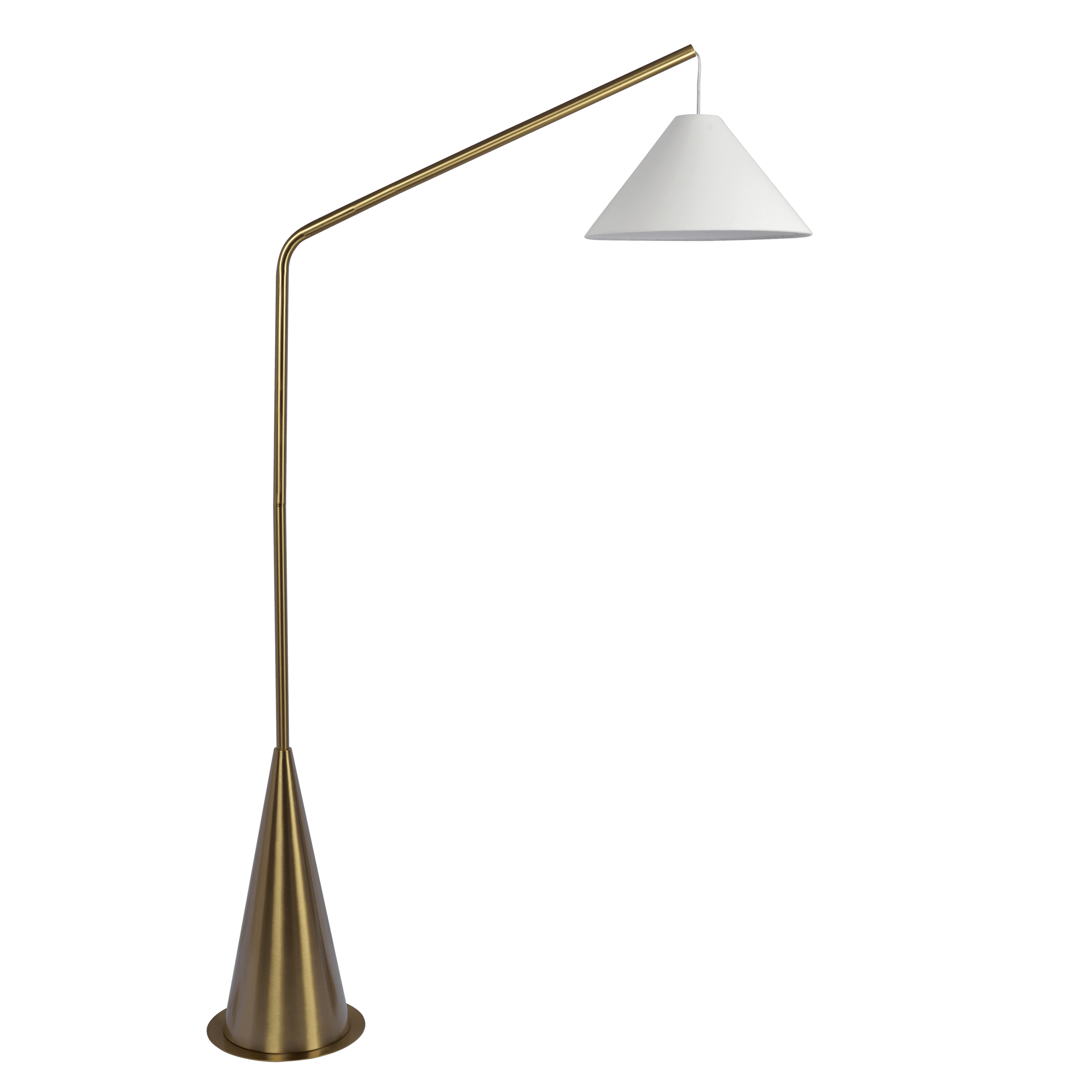 Lisbon Black Floor Lamp with On/Off Switch Coned Base Hanging White Fa