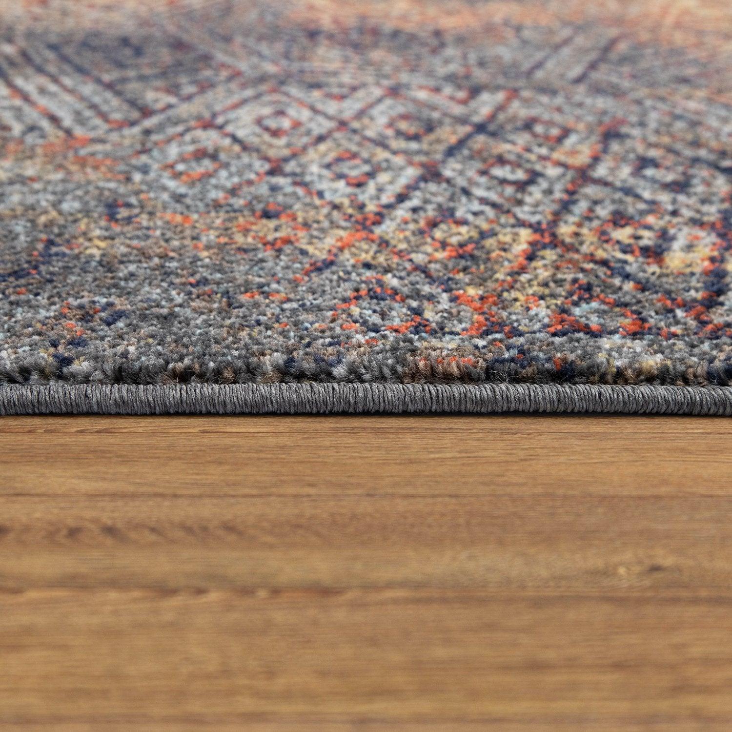 Living Room Rug Used Look industrial Style Multicolored