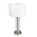 Luna Brushed Nickel Table Lamp with On/Off Switch Clear Glass Body  Metal Base