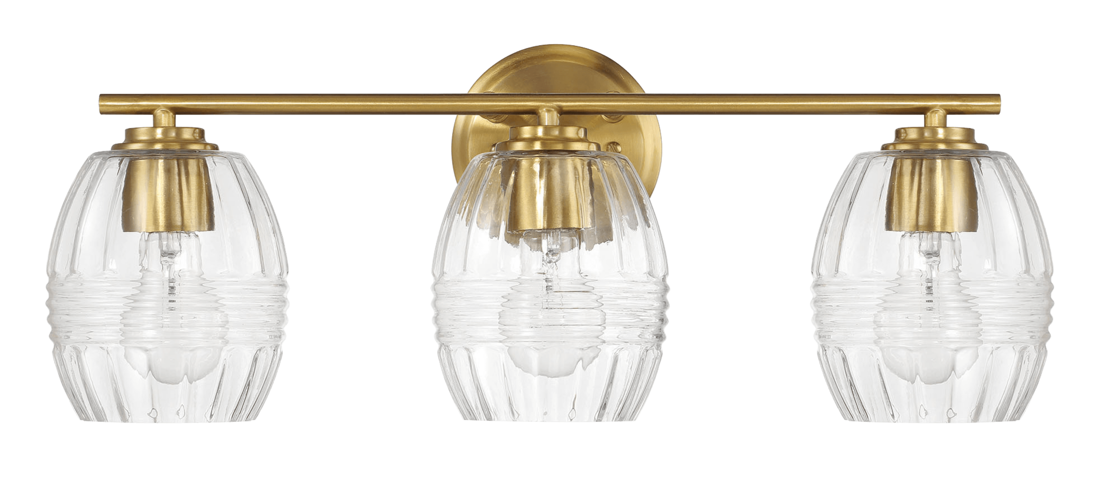 Luster Three Lights Vanity With Clear Glass for Bathrooms above Mirror
