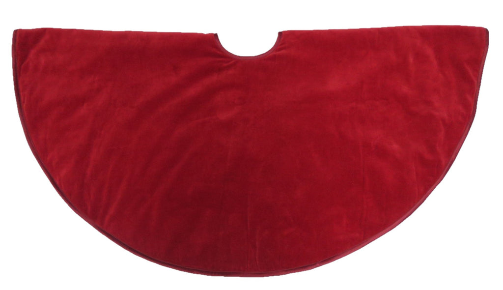 Luxurious Classic Velvet Garnet Red Christmas Tree Skirt 60" Arcadia Home