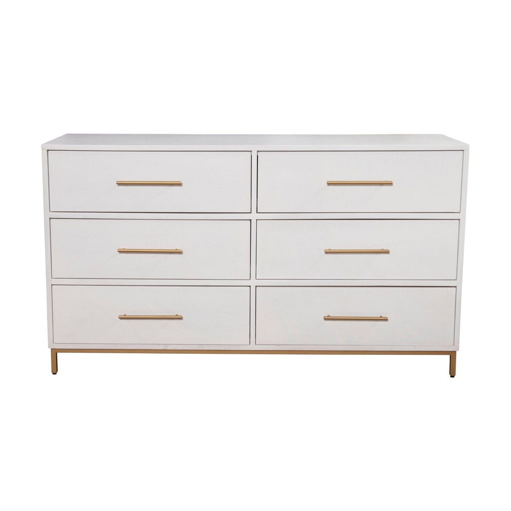 Madelyn Six Drawer Dresser, White