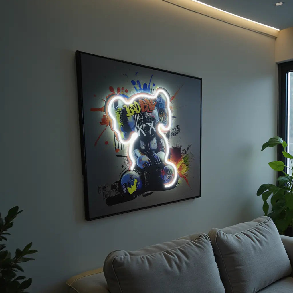 Dancing Street Art Figure LED Light – Modern LED Sculpture with X Eyes
