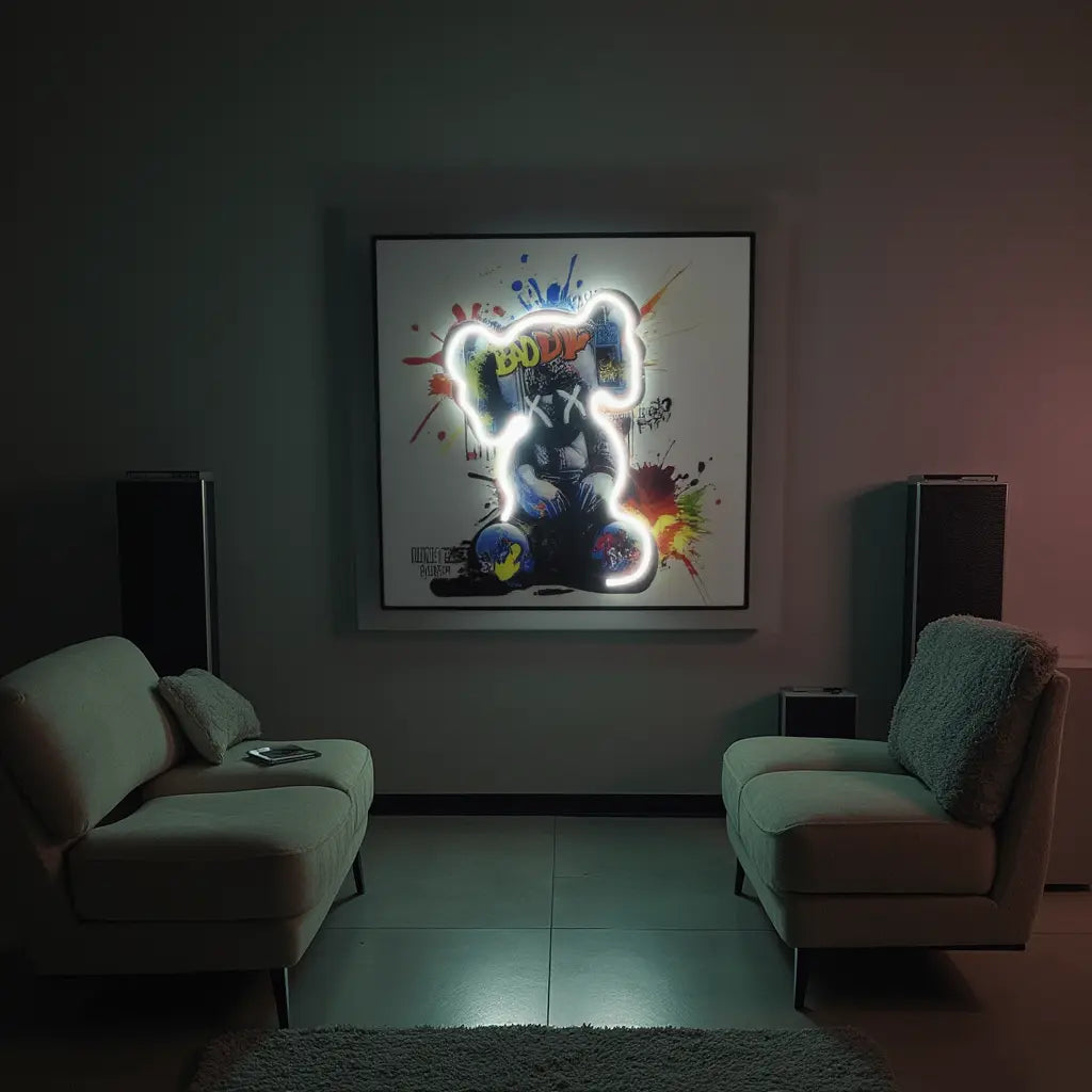 Dancing Street Art Figure LED Light – Modern LED Sculpture with X Eyes