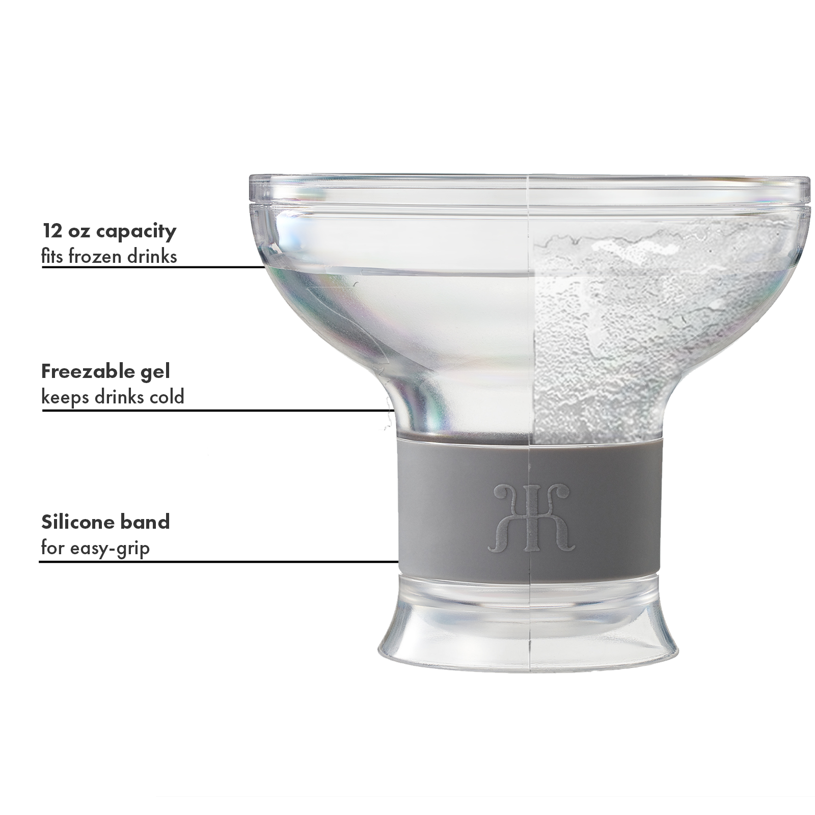Barcelona Frozen Margarita & Cocktail Chiller Glasses, Acrylic, Set of 2