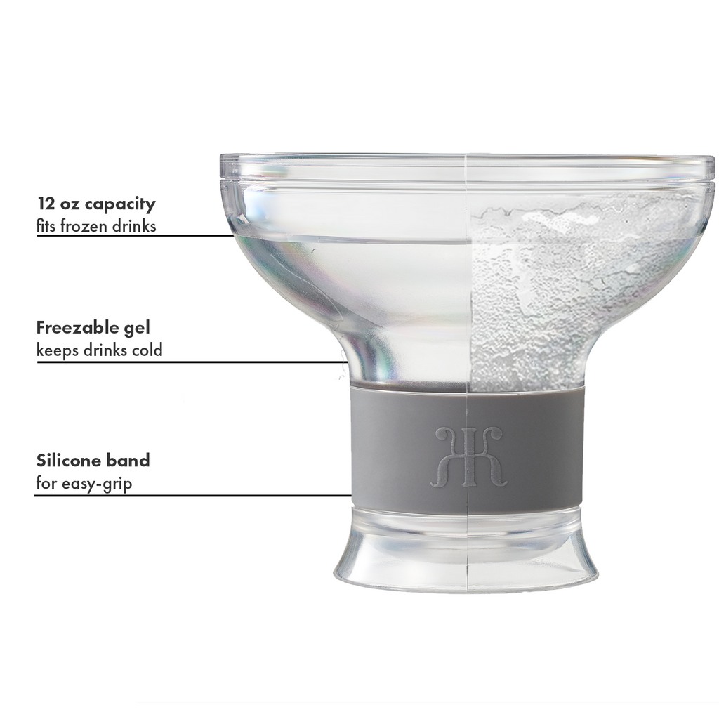 Eze Frozen Margarita & Cocktail Chiller Glasses, Acrylic, Set of 4