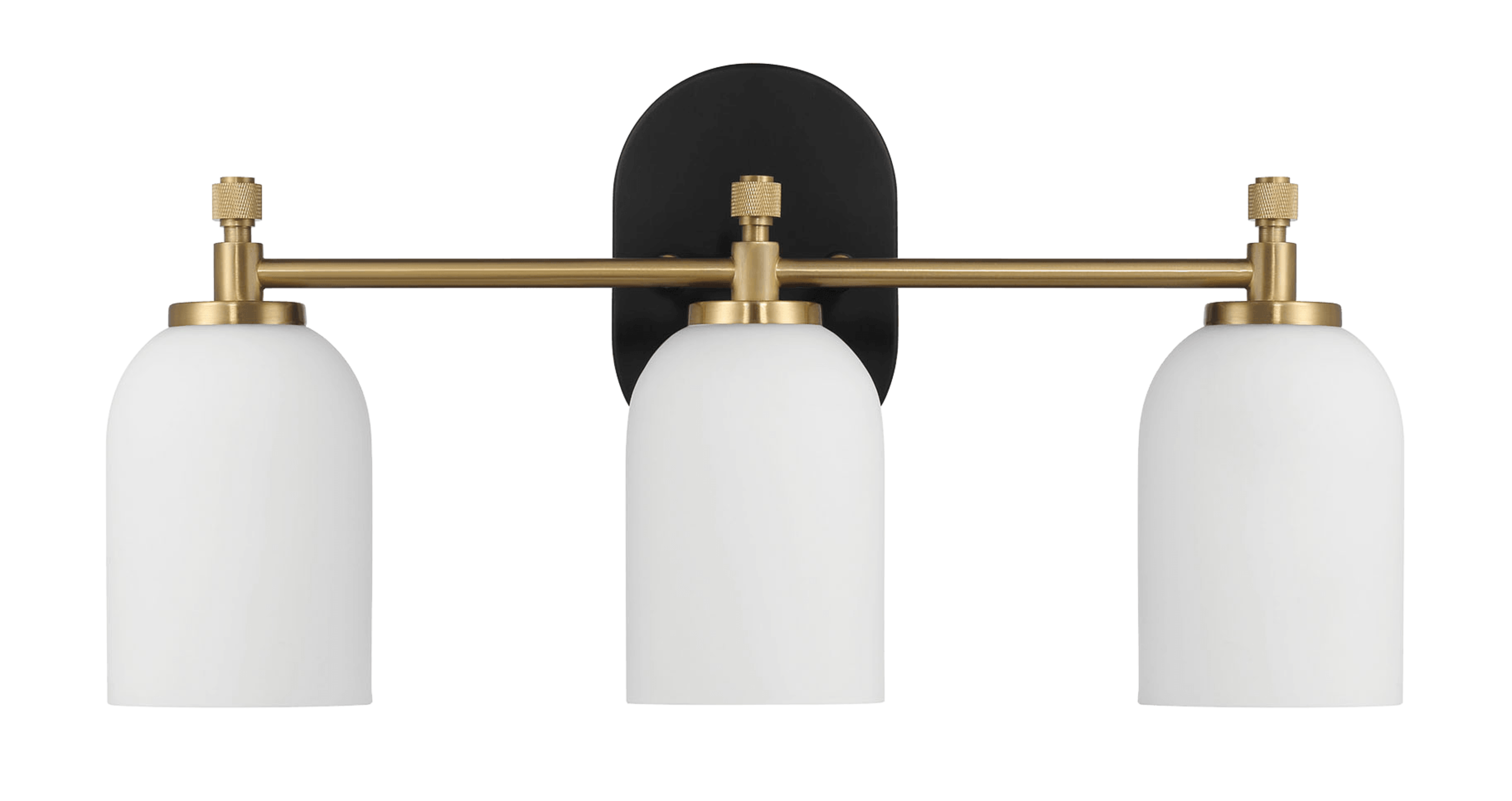 Meadows Three Lights Vanity Brushed Gold Bathroom Wall Light for Bathr