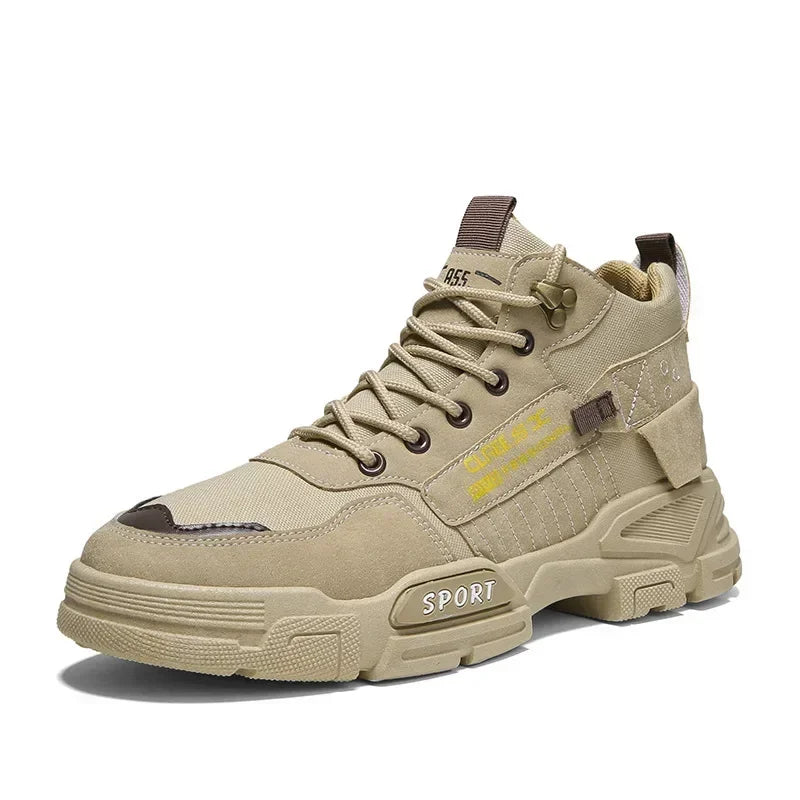 Men Work Boots  Type Dirt Resistant Anti Slip Work Trend Shoes Thick Soles Outdoor Hiking Snow Boots Wear-Resistant Fashion