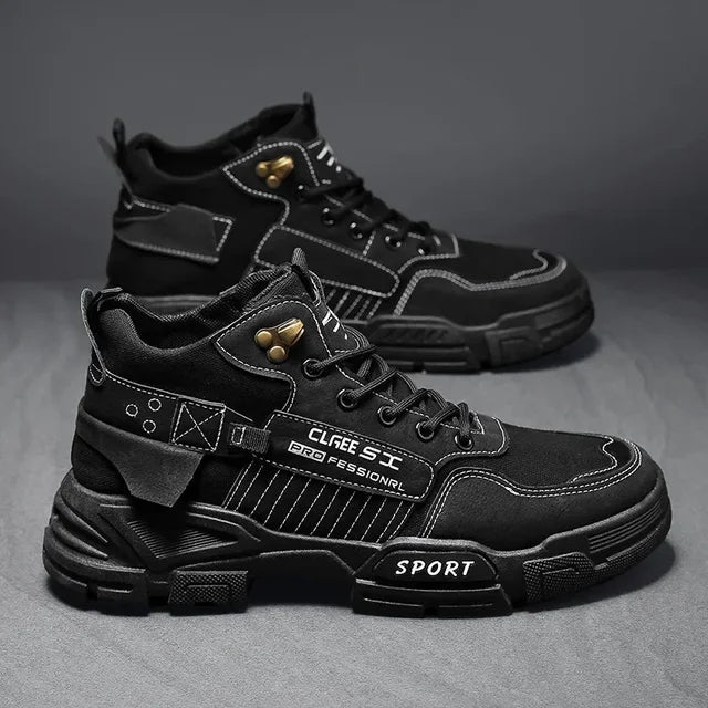 Men Work Boots  Type Dirt Resistant Anti Slip Work Trend Shoes Thick Soles Outdoor Hiking Snow Boots Wear-Resistant Fashion