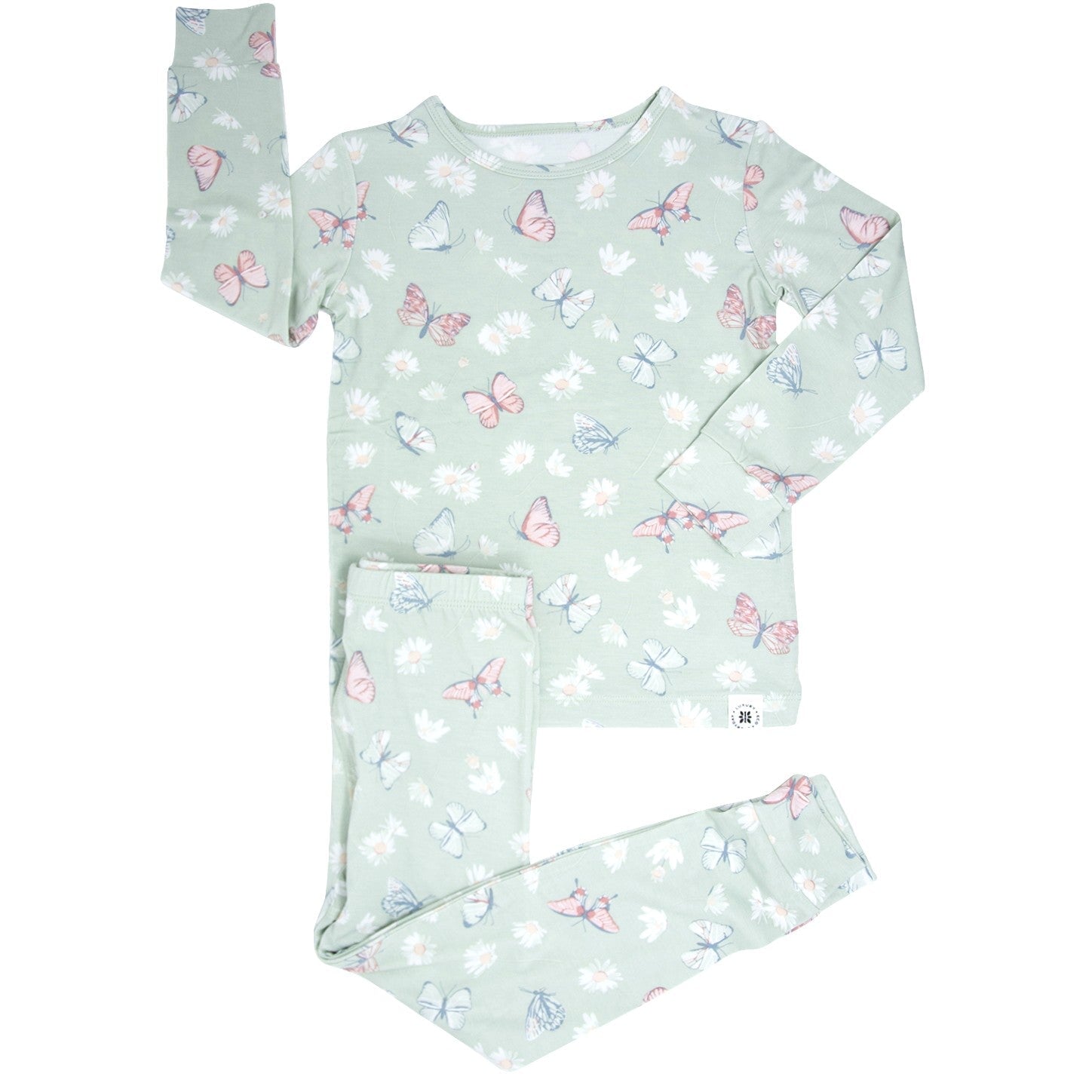 Mint Butterfly Daisy Bamboo Big Kid Pajama Set