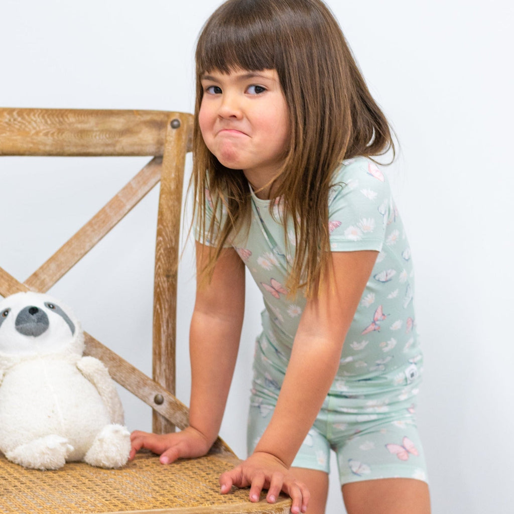 Mint Butterfly Daisy Bamboo Summer Pajama Set