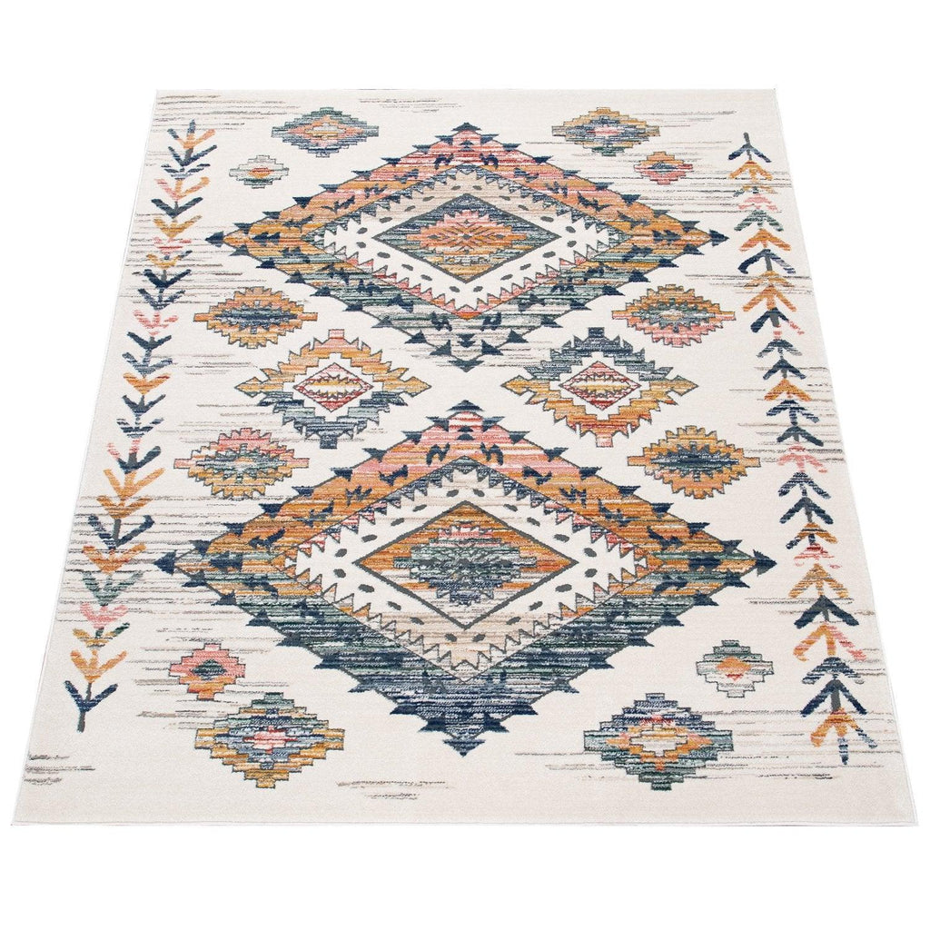 Modern Area Rug for Living Room Ethnic Boho Style in Cream