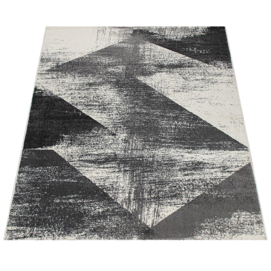Modern Area Rug Mero Abstract Design - Black and White