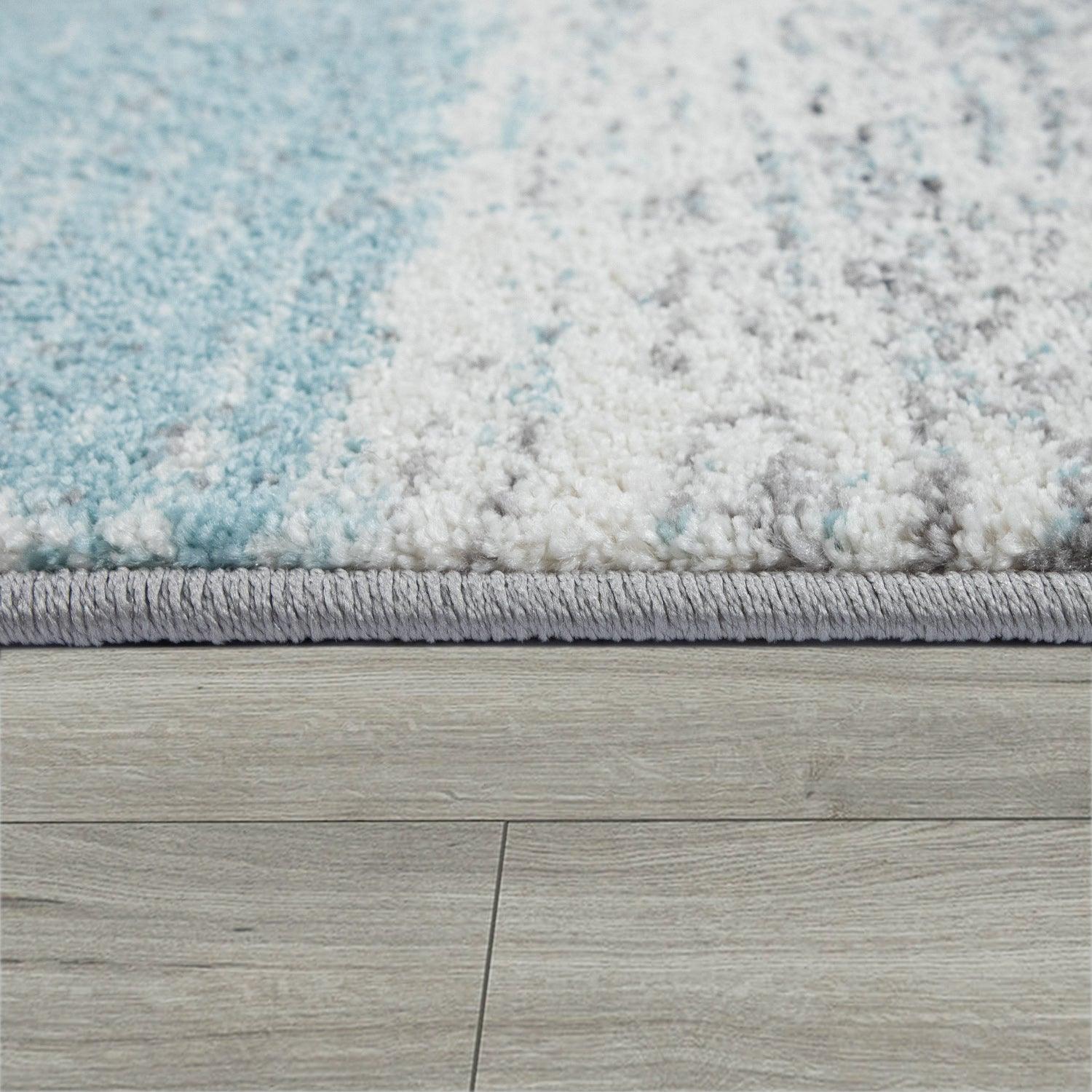 Modern Area Rug Mero Abstract Design - Grey Blue