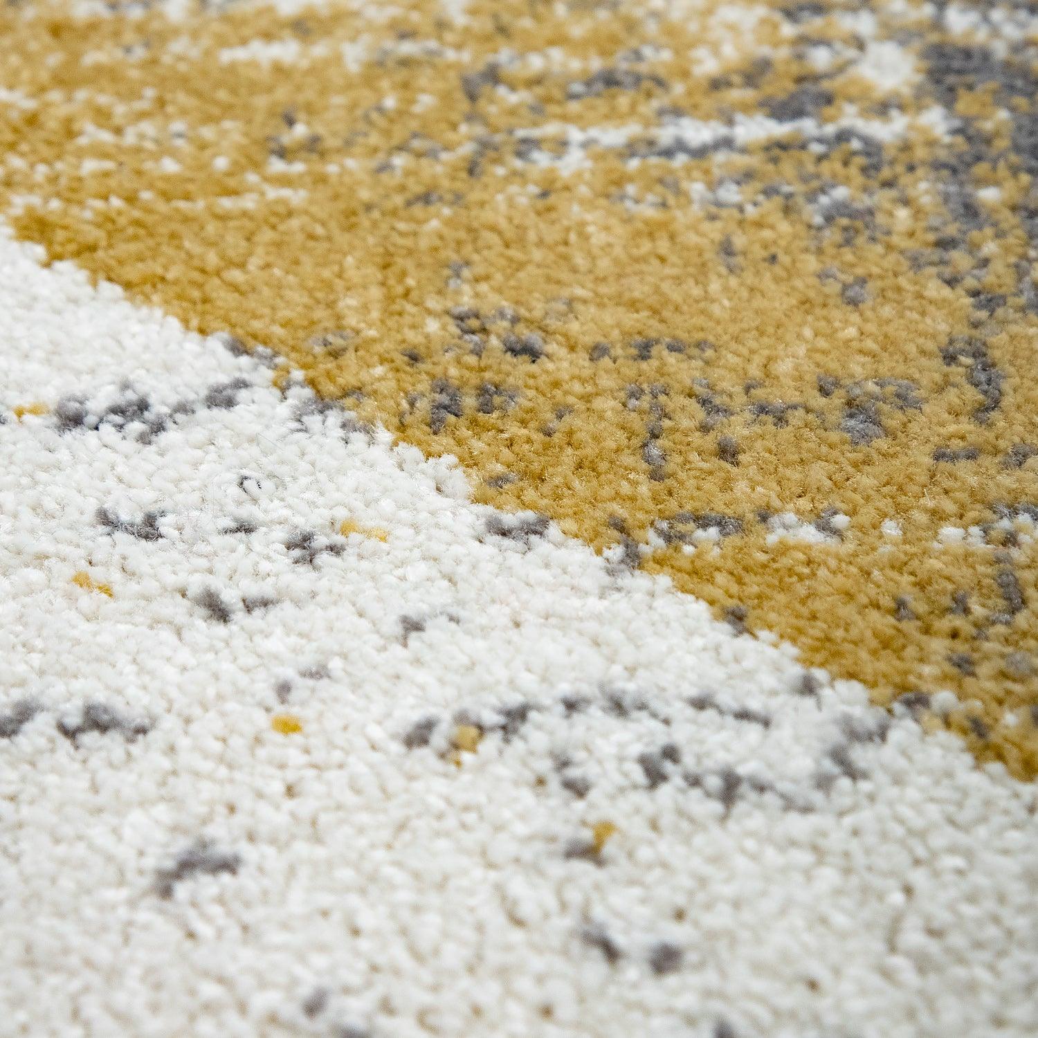 Modern Area Rug Mero Abstract Design - Grey White Yellow