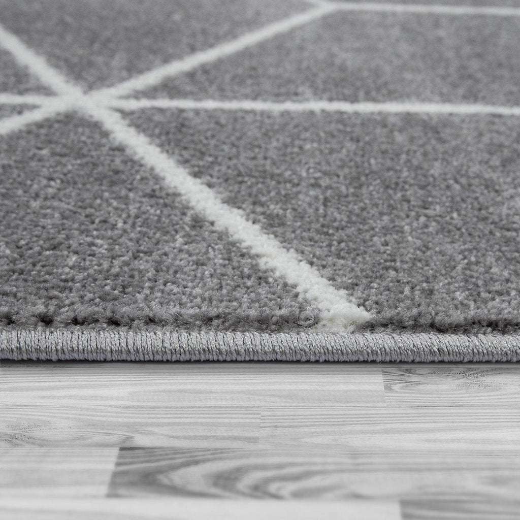 Modern Rug Stella Geometric Design - Grey White