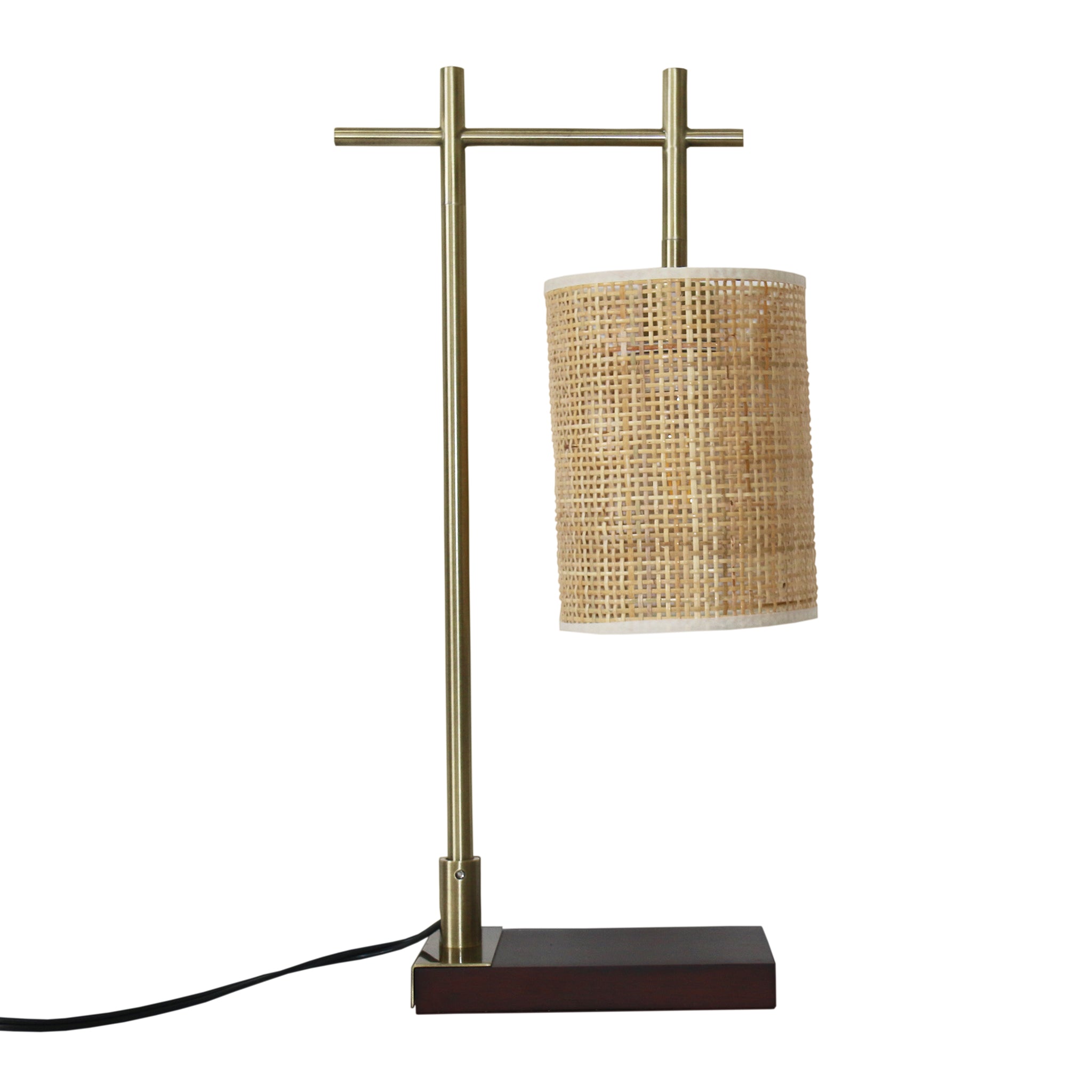 Moonstone Bamboo Lampshade Table Lamp - Dark Brown - Bronze – Luxury L