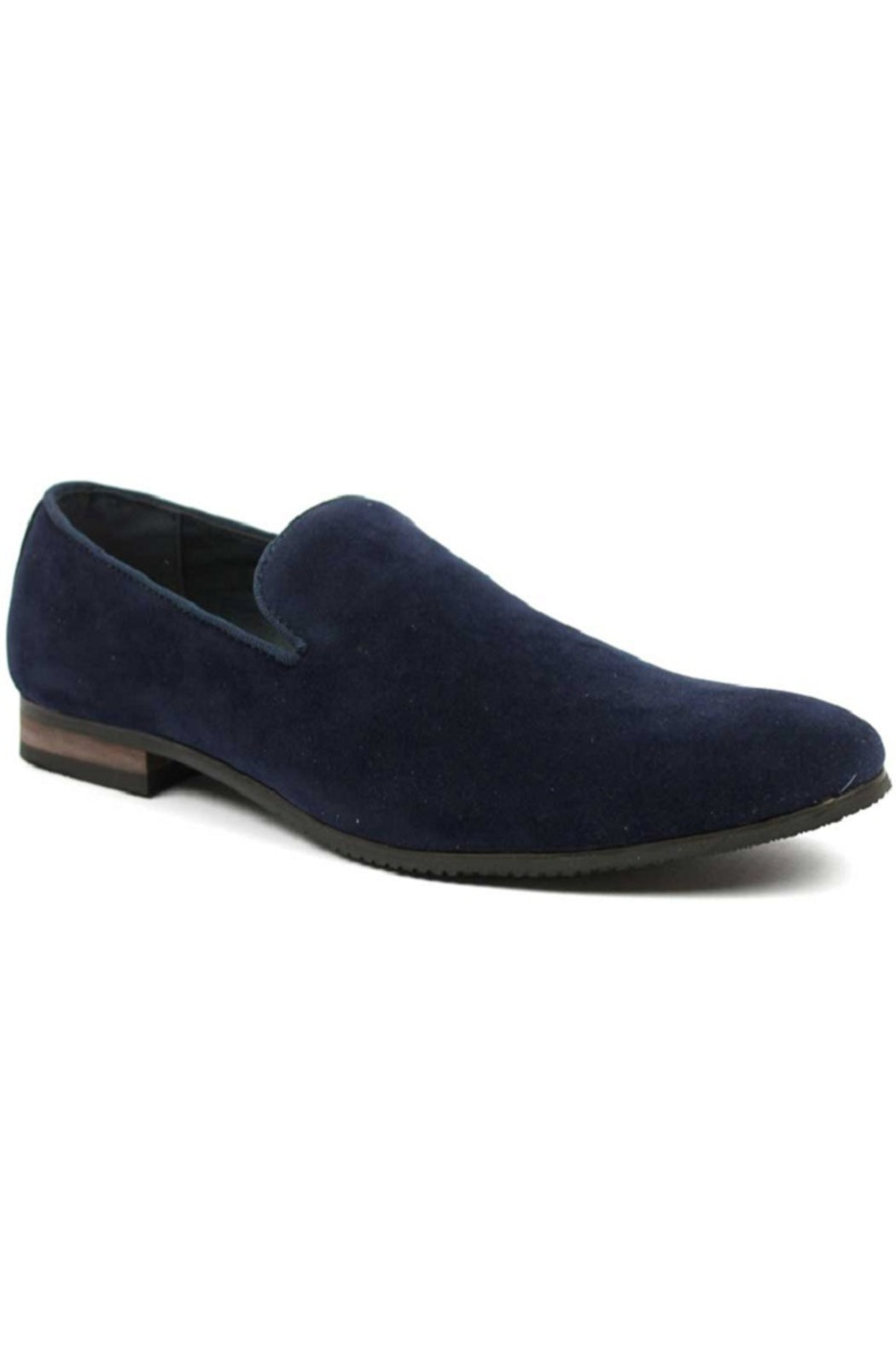 Navy Blue Suede Slip On Dress Shoes