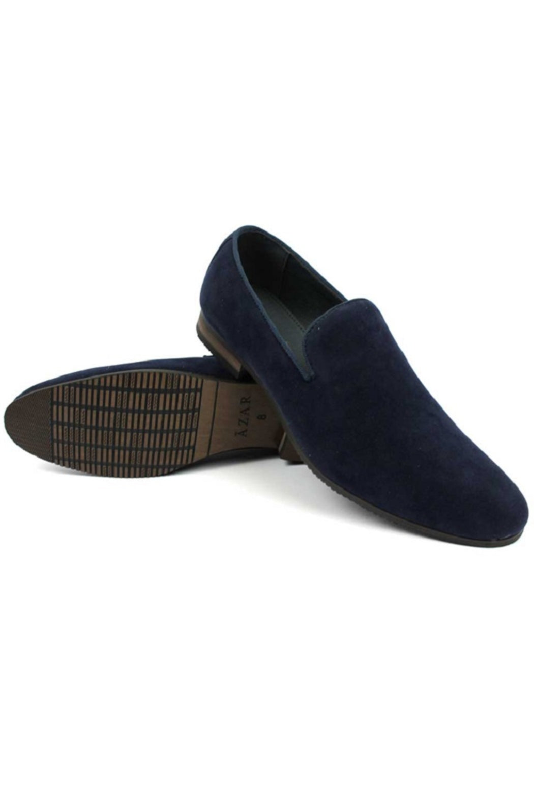Navy Blue Suede Slip On Dress Shoes