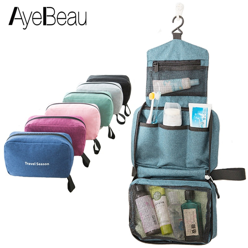 Necessaire Vanity Nylon Men Women Toilet Toiletry Kit Cosmetic Makeup Make Up Bag Case For Travel Organizer Pouch Female Neceser