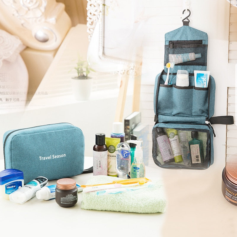 Necessaire Vanity Nylon Men Women Toilet Toiletry Kit Cosmetic Makeup Make Up Bag Case For Travel Organizer Pouch Female Neceser