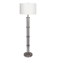 Nimbus Brushed Nickel Floor Lamp with 3-Way Rotary Switch Clear Glass Body  Metal Base