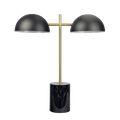 Nova Hydro Black Table Lamp with On/Off Switch Double Lamp with Faux Marble Base