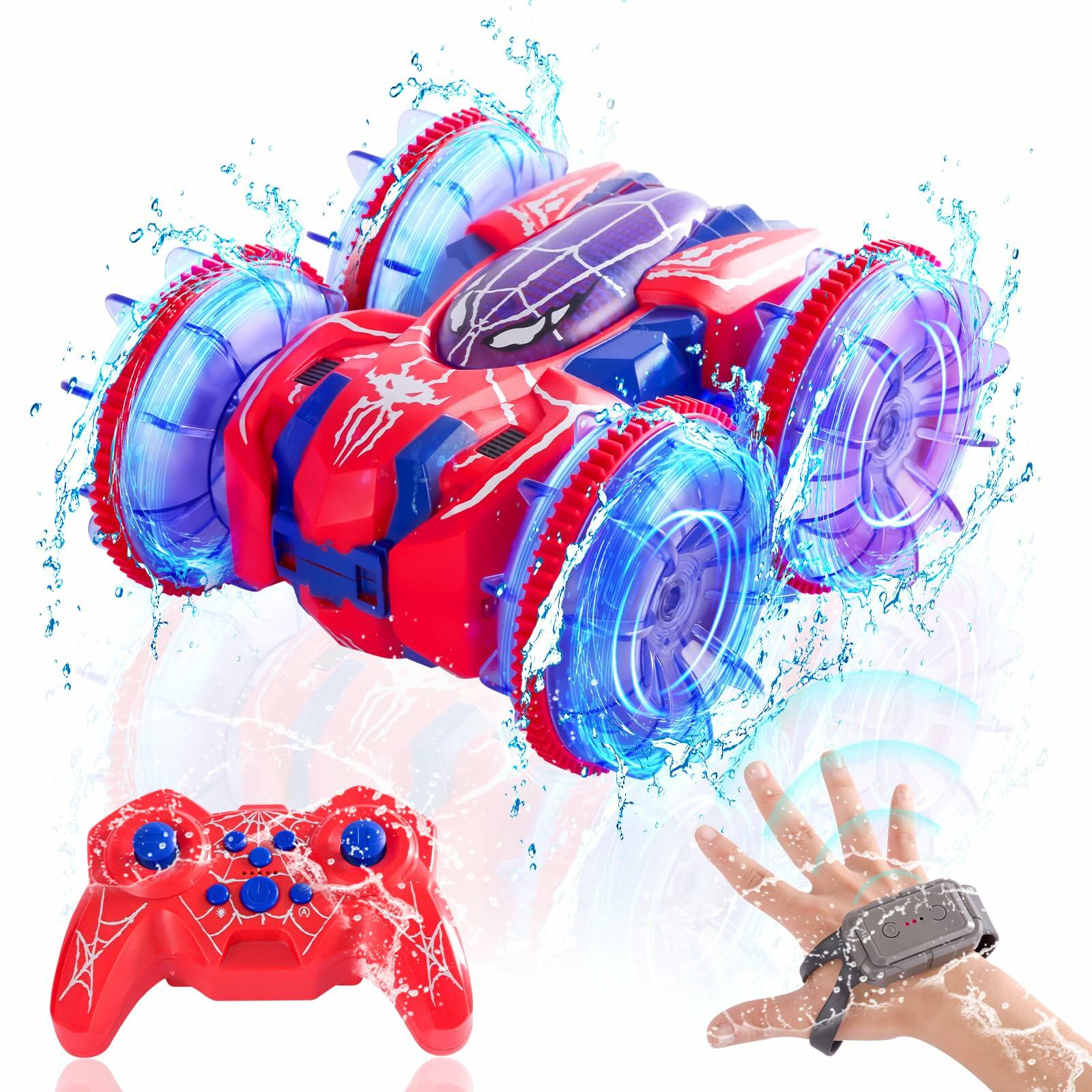 Spider Waterproof 2.4Ghz 4WD Remote Control Stunt Car with LED Lights Blue