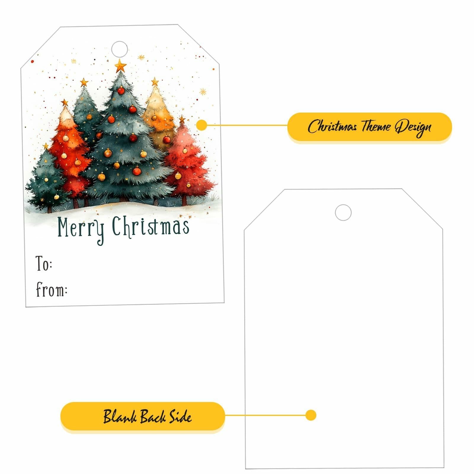 100Pcs Gift Tags with String Attached for Presents Xmas Party Decor Labels