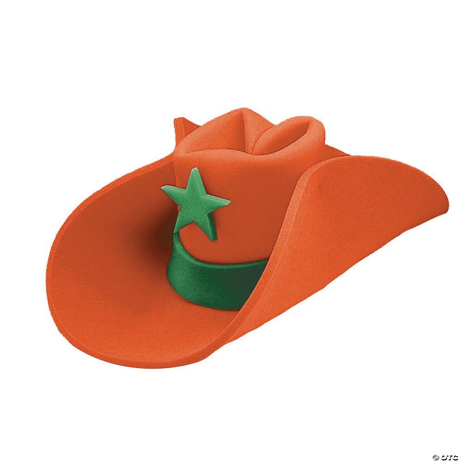 Orange Foam 40-Gallon Hat with Green Star