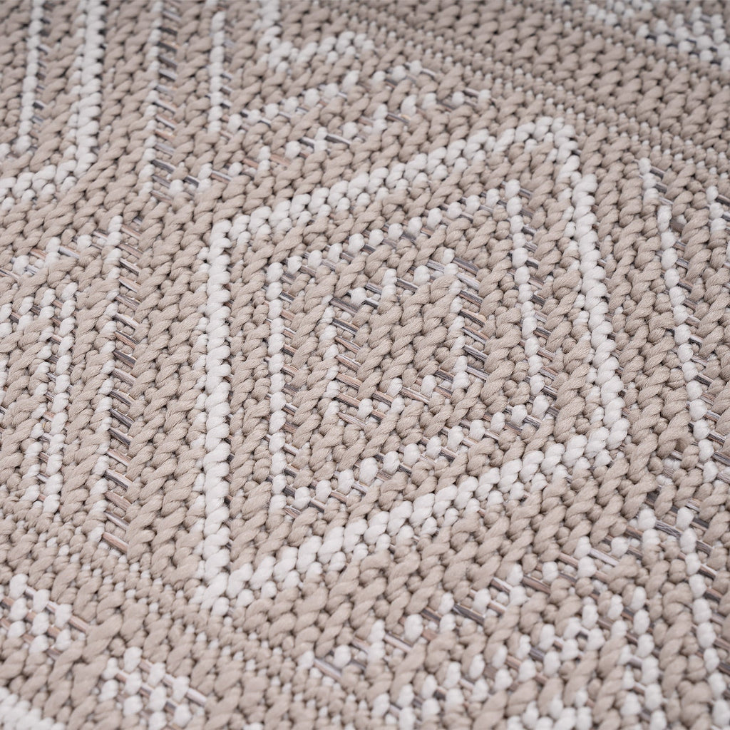 Outdoor Rug Vermont Stain-Resistant with Boho Pattern in Beige