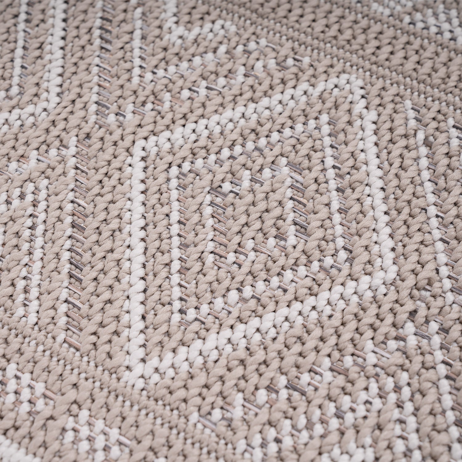 Outdoor Rug Vermont Stain-Resistant with Boho Pattern in Beige