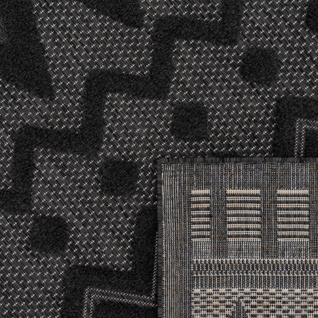 Indoor Outdoor Rug Livorno Geometric Trellis Pattern In Anthracite