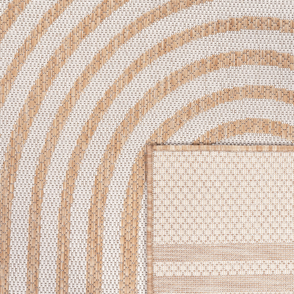 In- & Outdoor Rug Captera with Minimalistic Line Pattern in Nature Beige