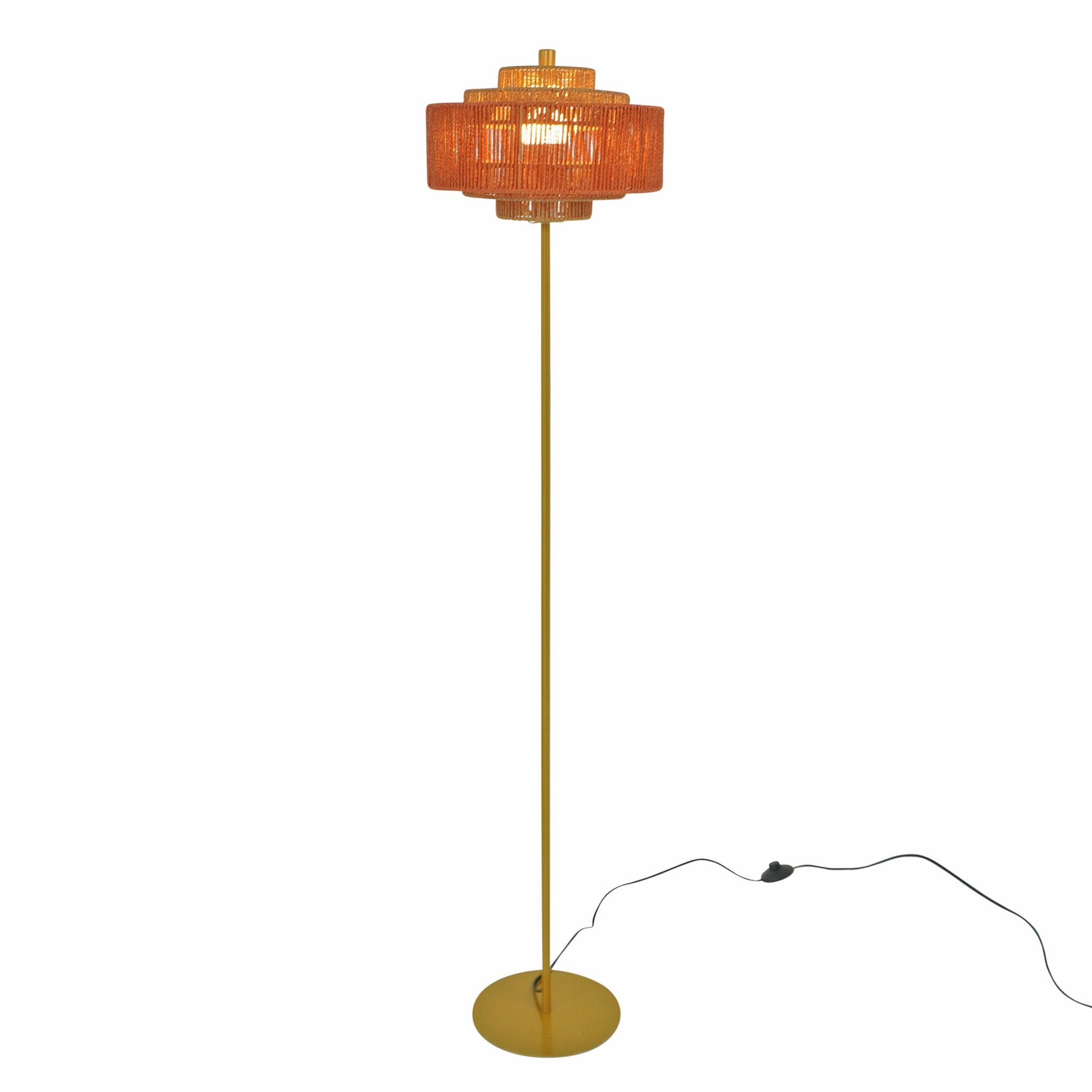 Phosma Floor Lamp Gold and Natural - Terracotta – Luxury Lighting – Cu