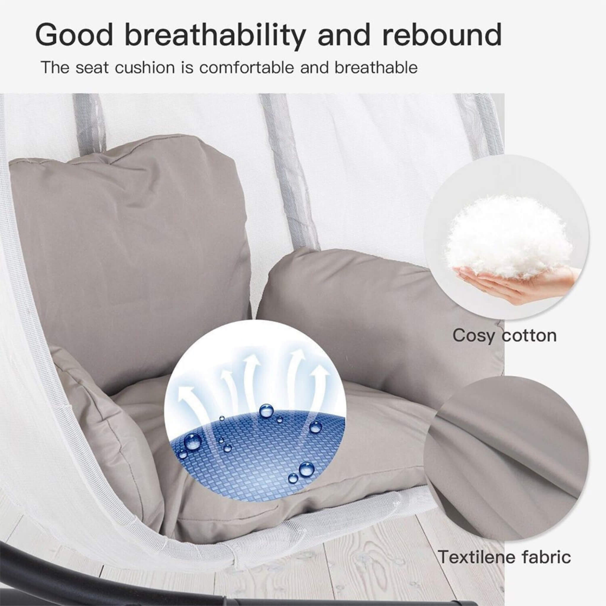Premium Outdoor Hammock Egg Swing Chair With Stand, 70" (SAK42317)